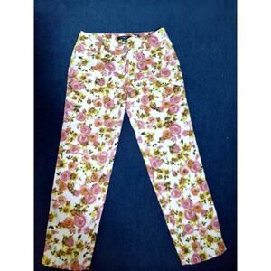 Ann Taylor Pants  Size 0  White/Floral Straight Leg Women's Dress Pants.